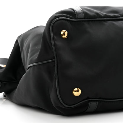 Prada Saffiano Tessuto Nylon Shopping Tote Black 10 of 11