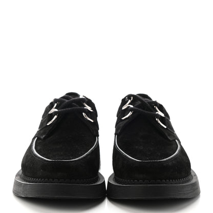 Saint Laurent Suede Cashmere Teddy 10 Lace Up Loafer 39 Black 2 of 8