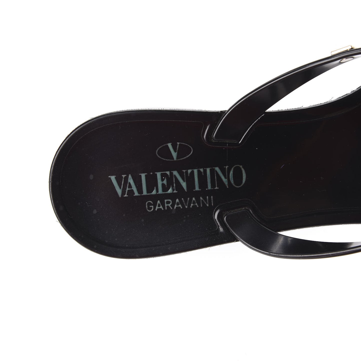 PVC Jelly Rockstud Bow Thong Sandals 37 Black