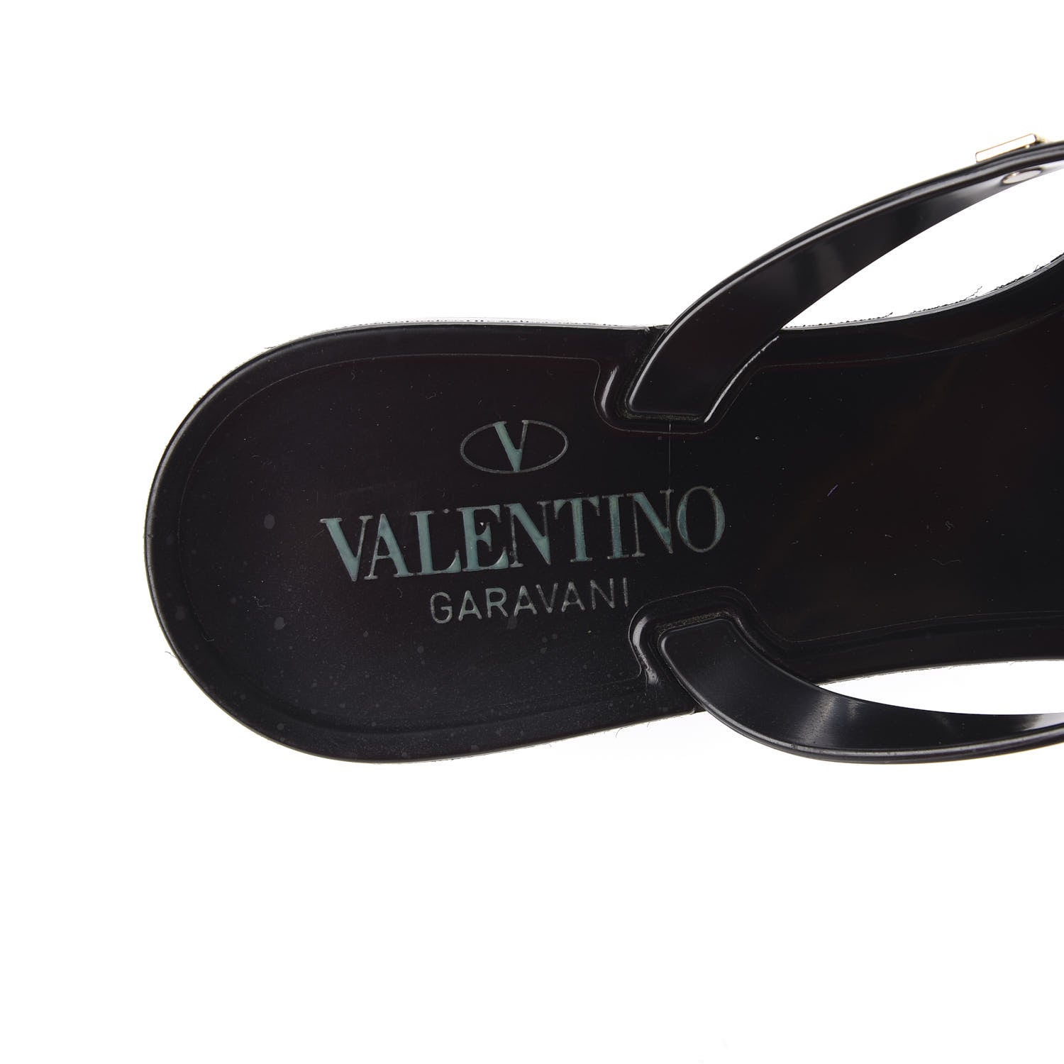 Valentino Garavani PVC Jelly Rockstud Bow Thong Sandals 37 Black 7 of 9