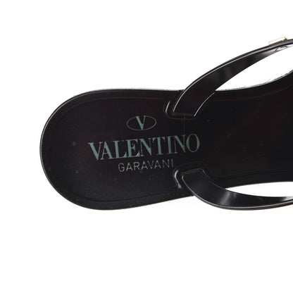 Valentino Garavani PVC Jelly Rockstud Bow Thong Sandals 37 Black 7 of 9