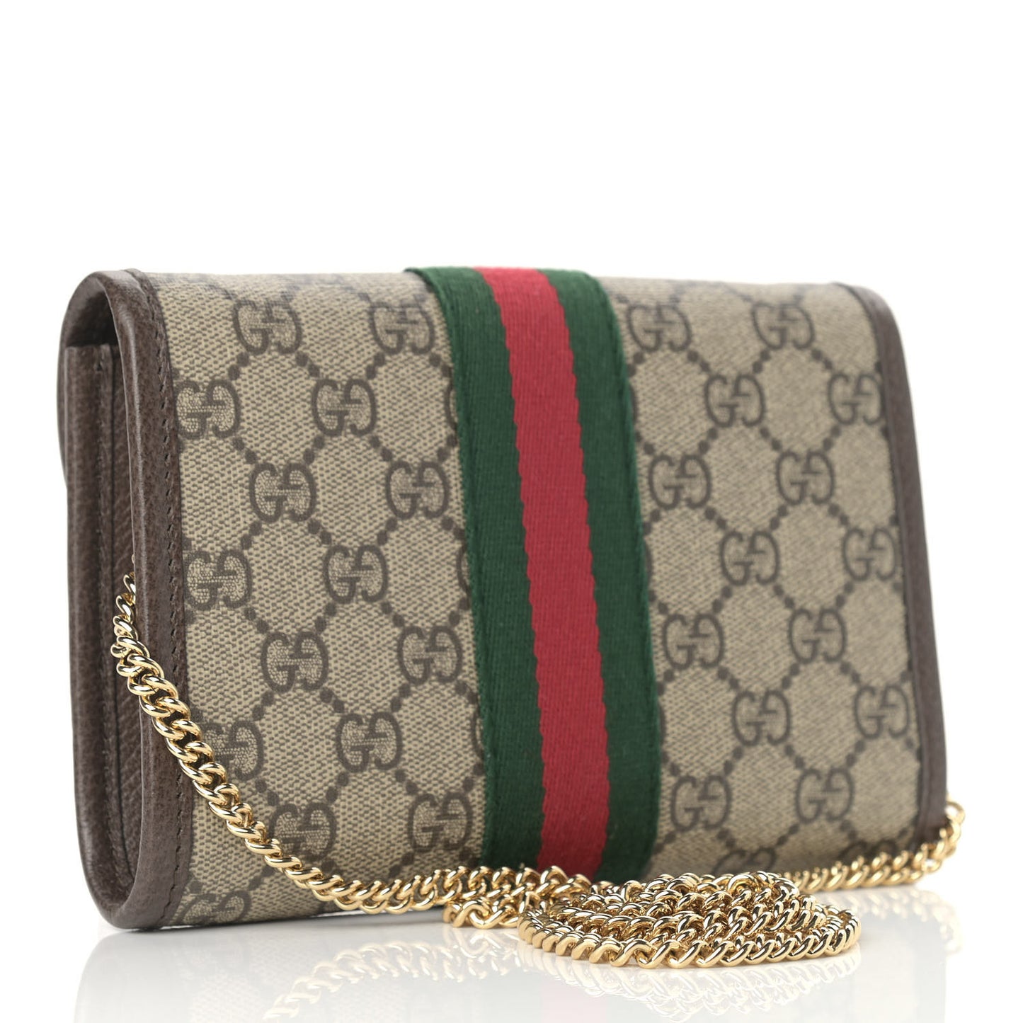 GG Supreme Monogram Web Mini Rajah Slim Flap Shoulder Bag Beige New Acero