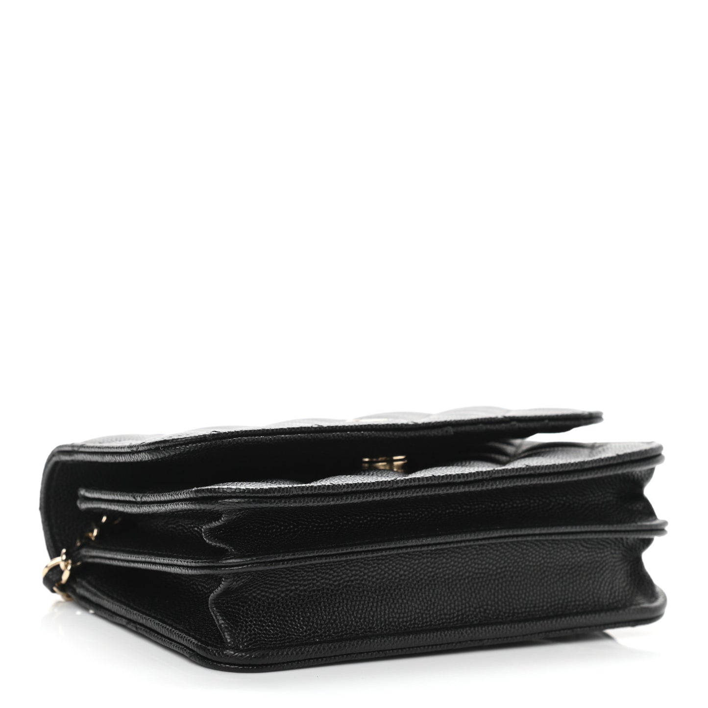 Caviar Quilted Mini Wallet On Chain WOC Black