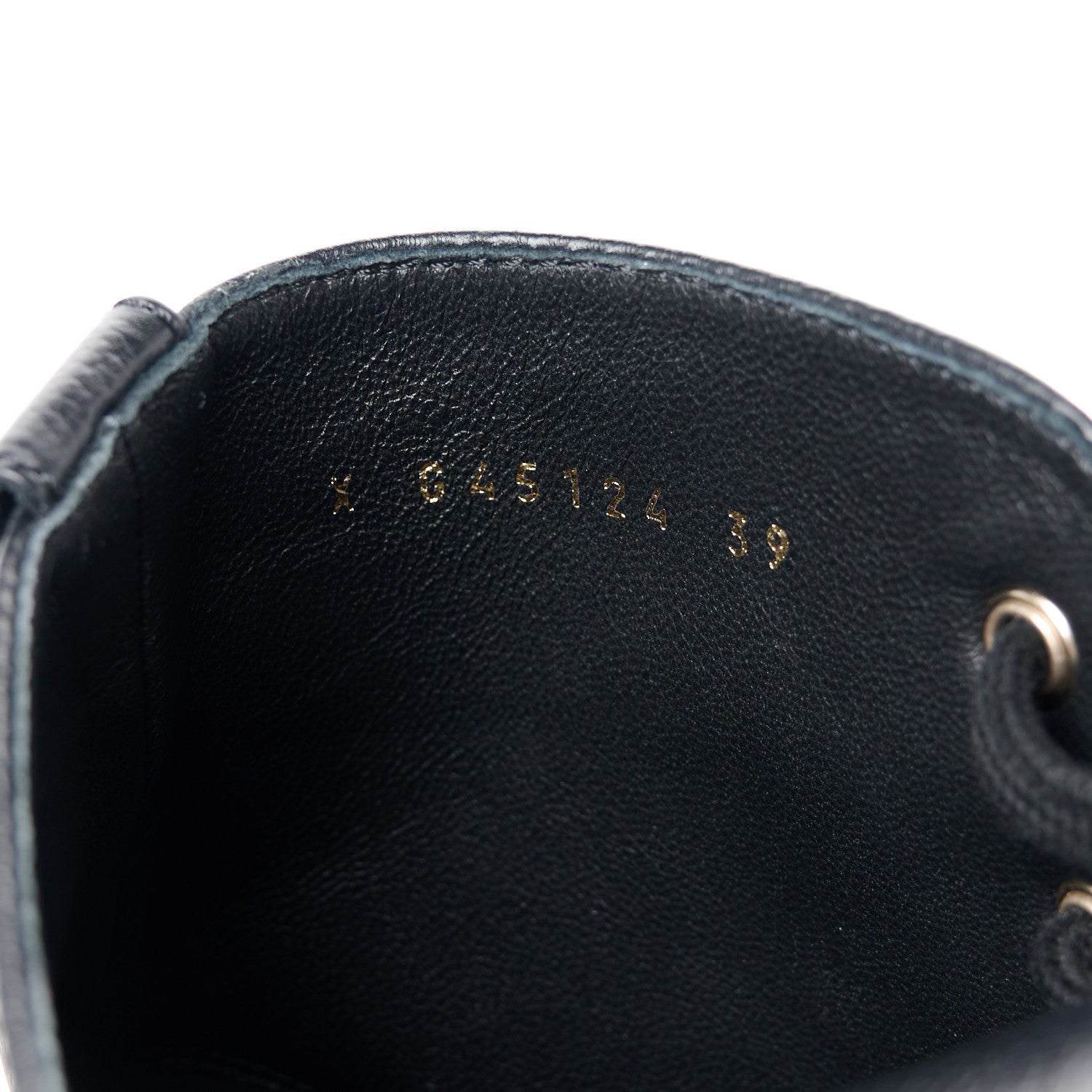 Chanel Grained Calfskin Shiny Calfskin CC Lace Up Combat Boots 39 Black 9 of 10
