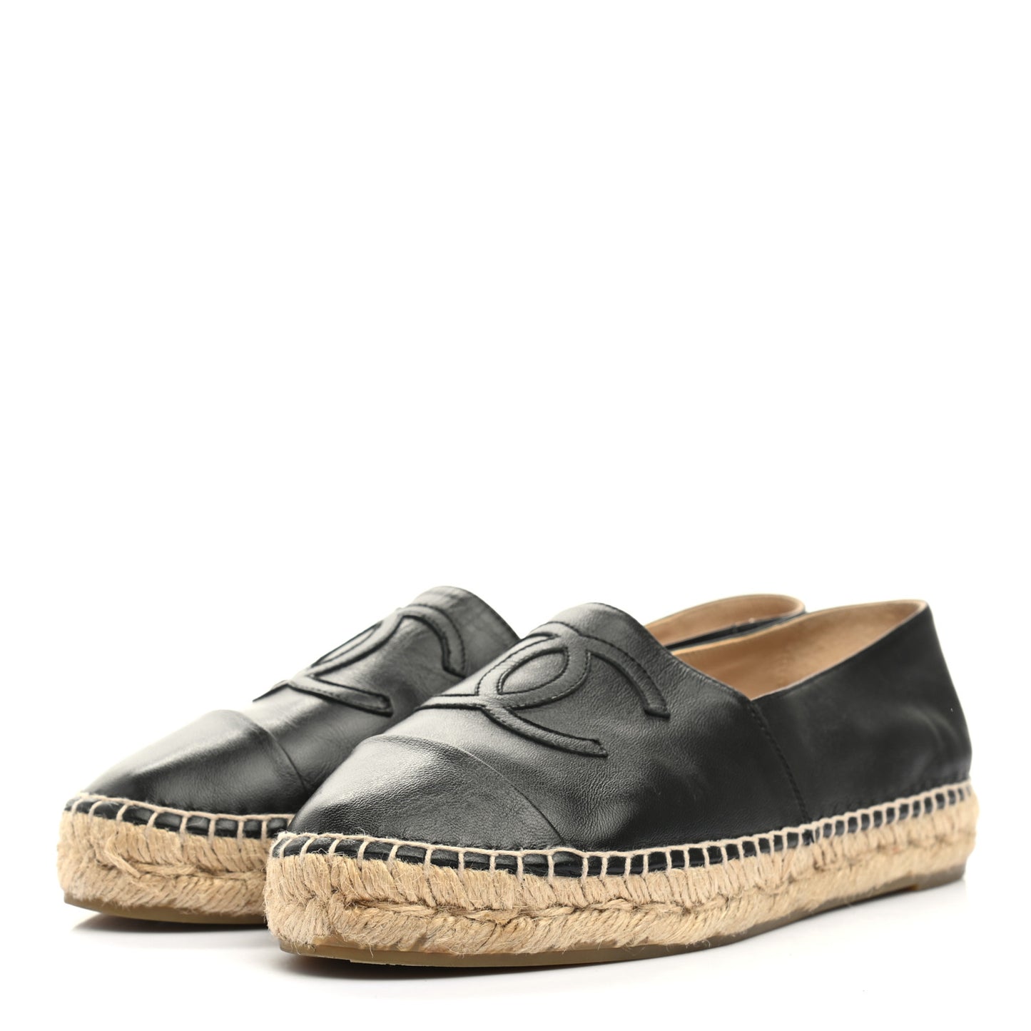 Lambskin CC Espadrilles 37 Black