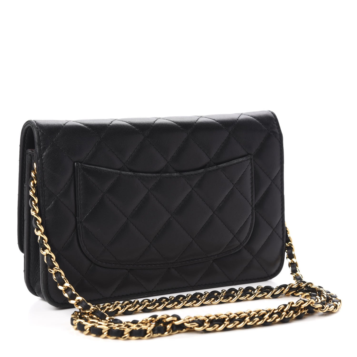 Chanel Lambskin Quilted Wallet On Chain WOC Black 3 of 11