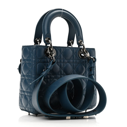Christian Dior Lambskin Cannage Small My ABCDior Denim Blue 2 of 13