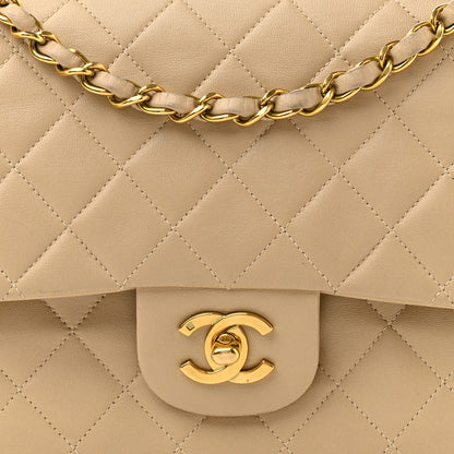 Chanel Lambskin Quilted Medium Double Flap Beige 8 of 15