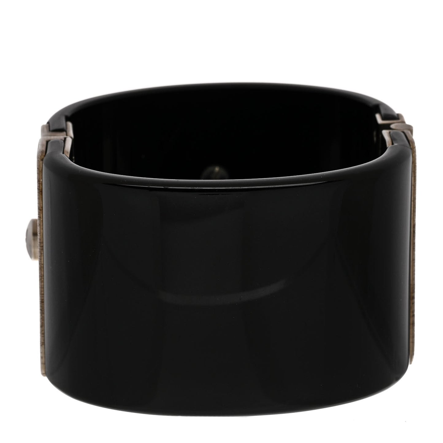 Resin Swarovski Baguette Crystal CC Shield Cuff Black