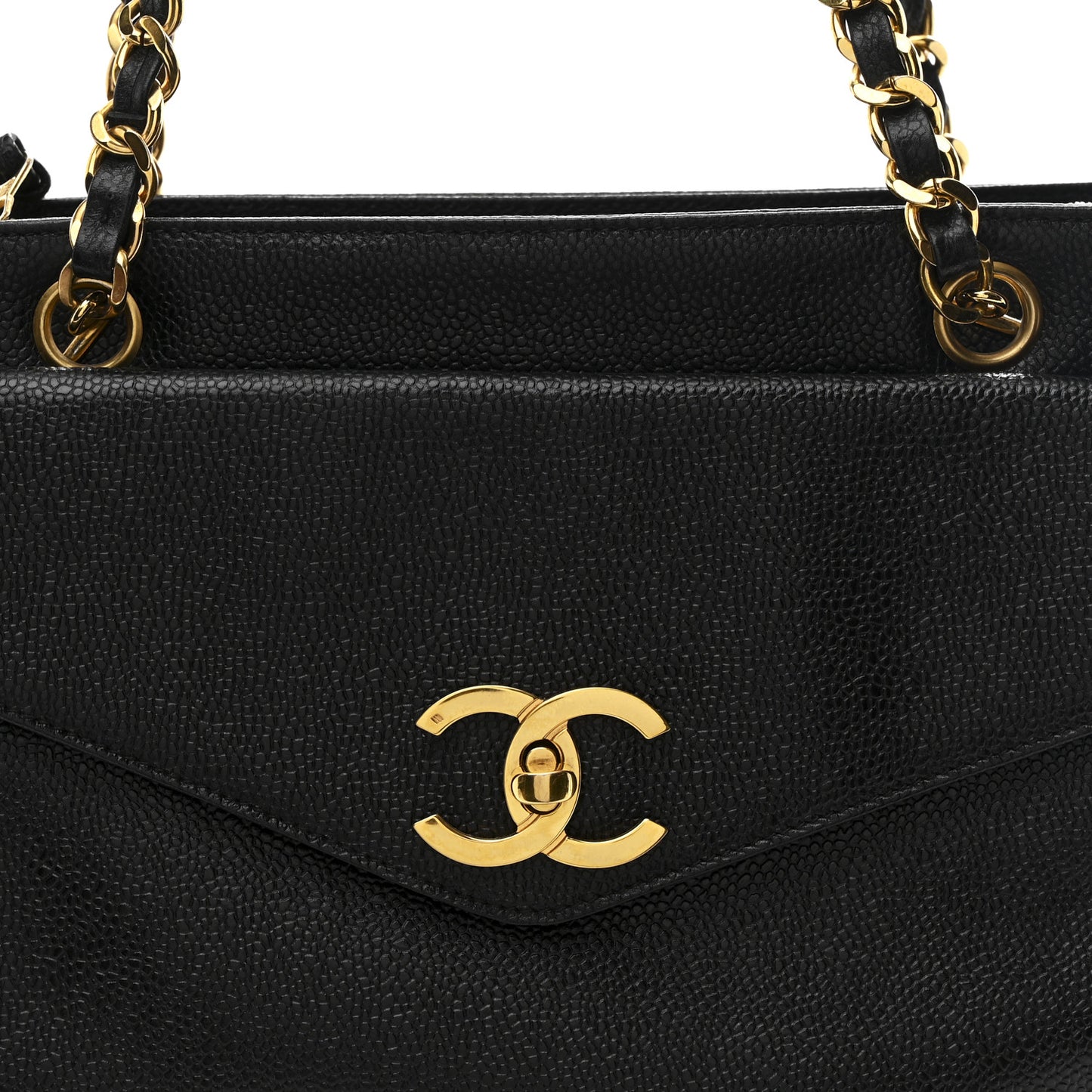 Caviar Flap Shoulder Bag Black