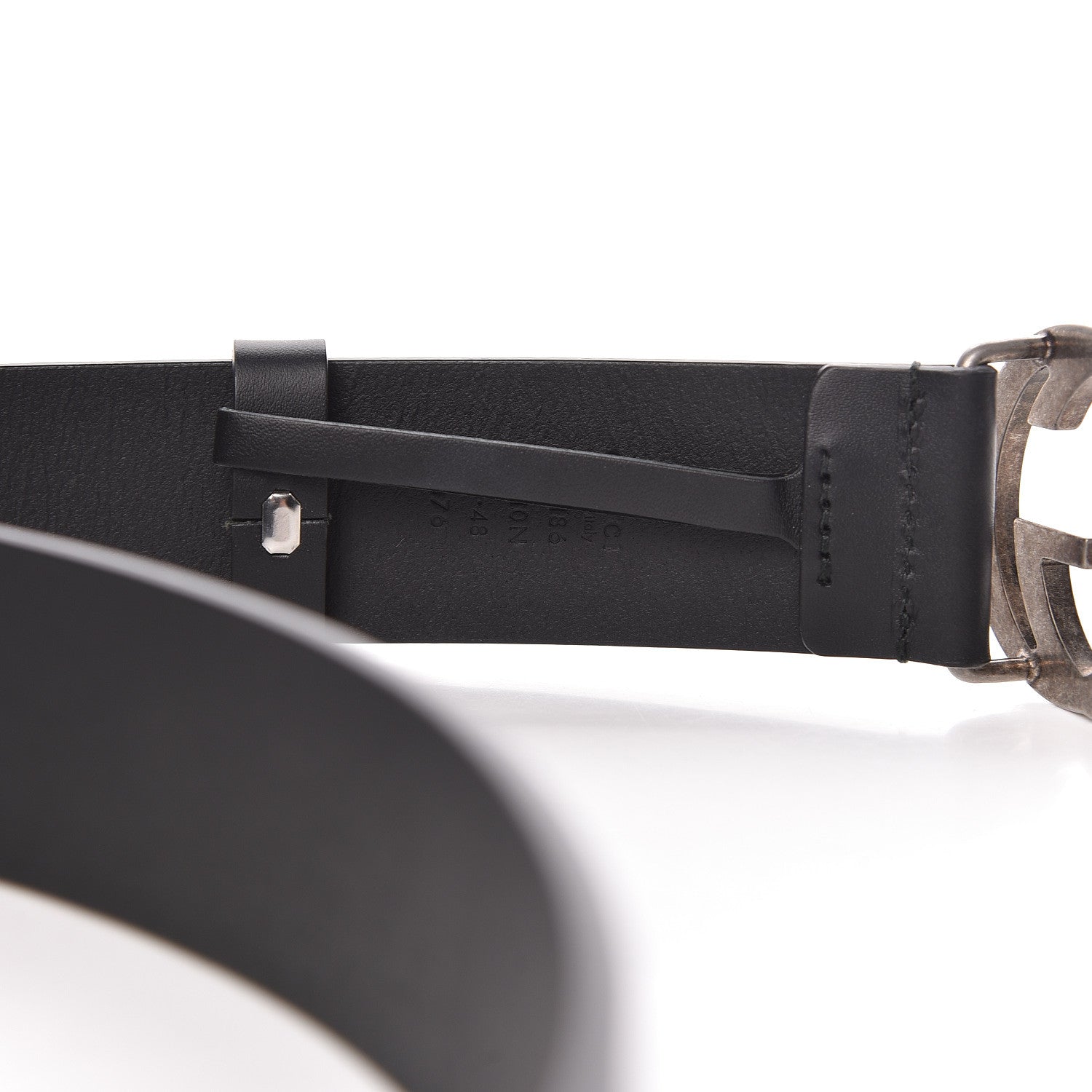 Gucci Selleria Calfskin Nickel Interlocking G 37mm Belt 120 48 Black 6 of 8