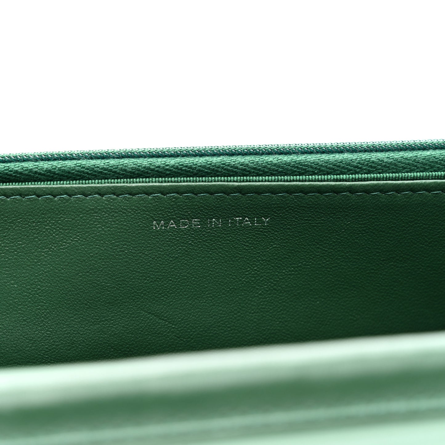 Lambskin Quilted Wallet On Chain WOC Green