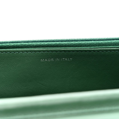 Chanel Lambskin Quilted Wallet On Chain WOC Green 8 of 11