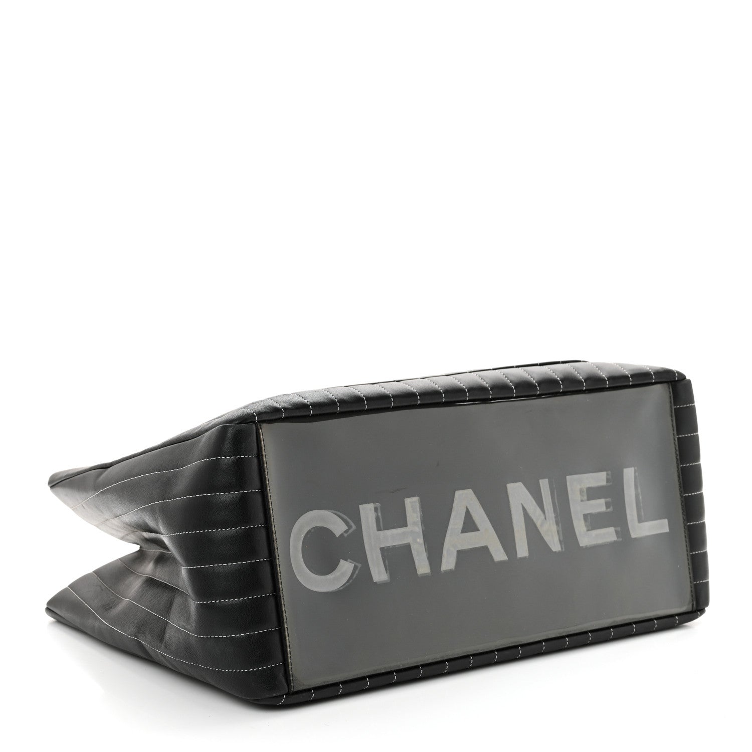 Chanel Lambskin Vertical Quilted Large Mademoiselle Tote Black 4 of 10