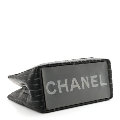 Chanel Lambskin Vertical Quilted Large Mademoiselle Tote Black 4 of 10