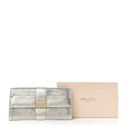 Jimmy Choo Glitter Fabric Reese Clutch Wallet Metallic 9 of 9