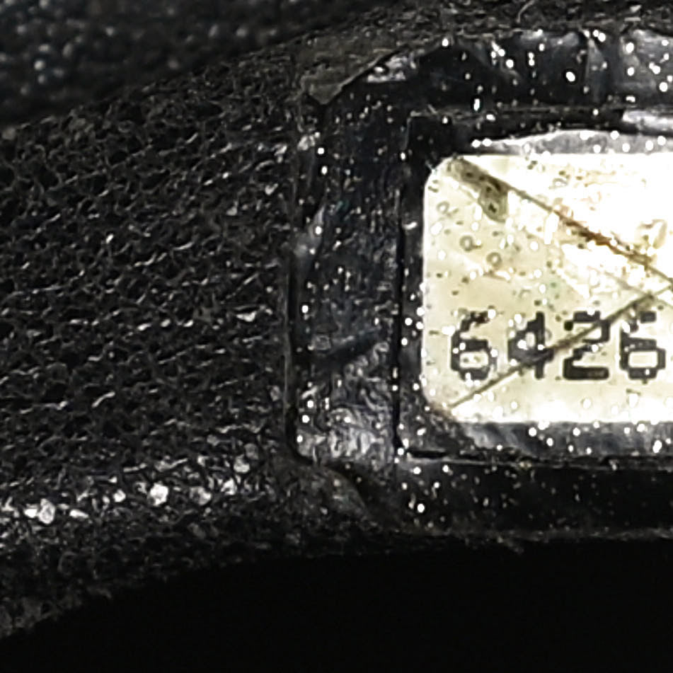 Caviar Patent Quilted Large Bowler Black