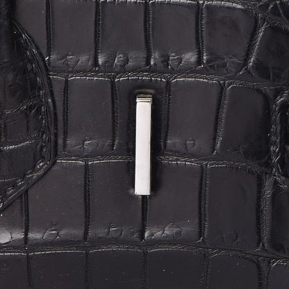 Hermes Matte Niloticus Crocodile Birkin 30 Black 10 of 27
