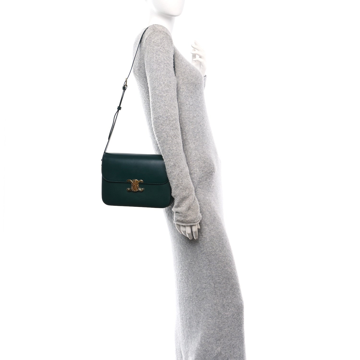 Celine Shiny Calfskin Medium Triomphe Amazone 2 of 12