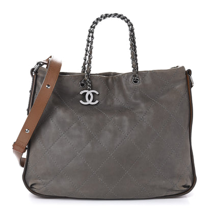 Chanel Calfskin Country Chic Stitched Hobo Grey 1 of 11