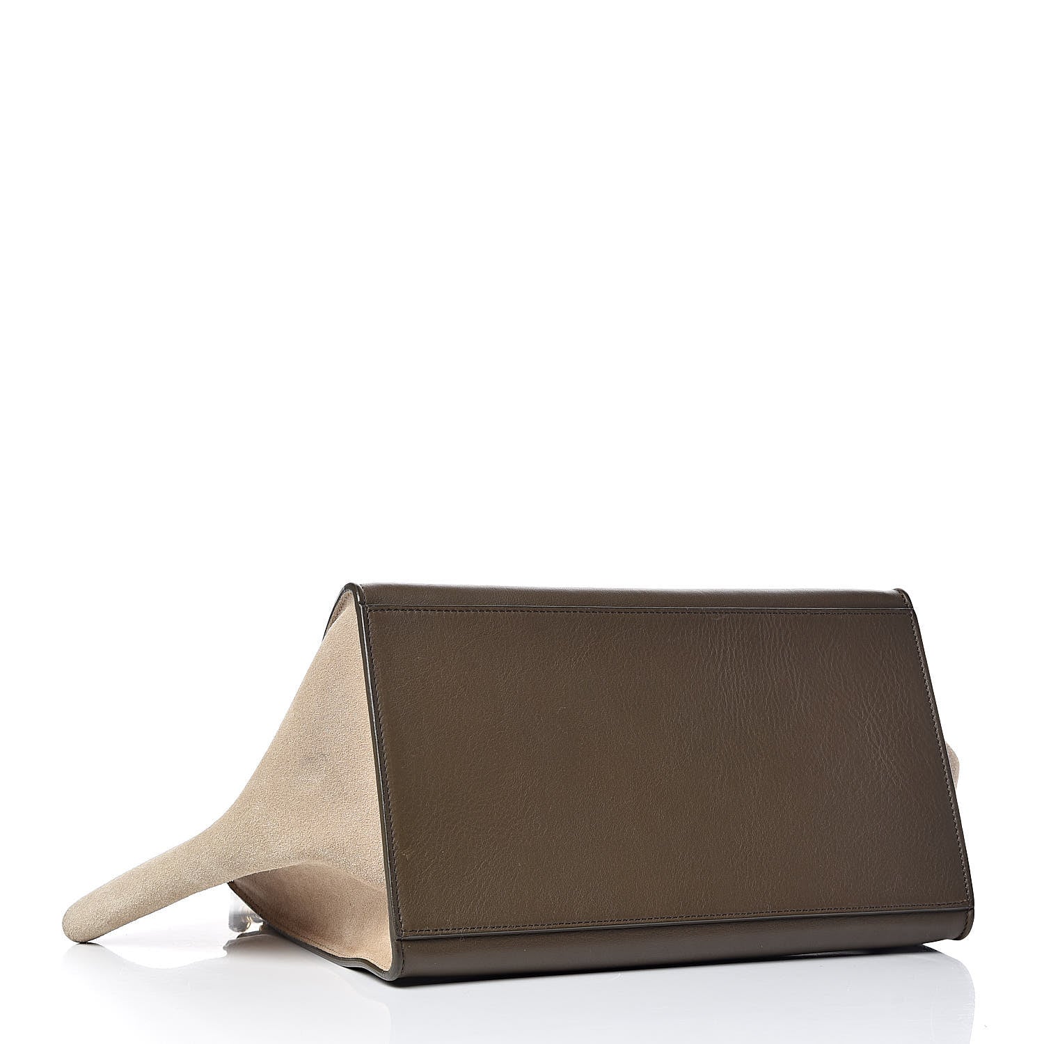 Celine Smooth Calfskin Suede Medium Tri-Color Trapeze Olive 4 of 9