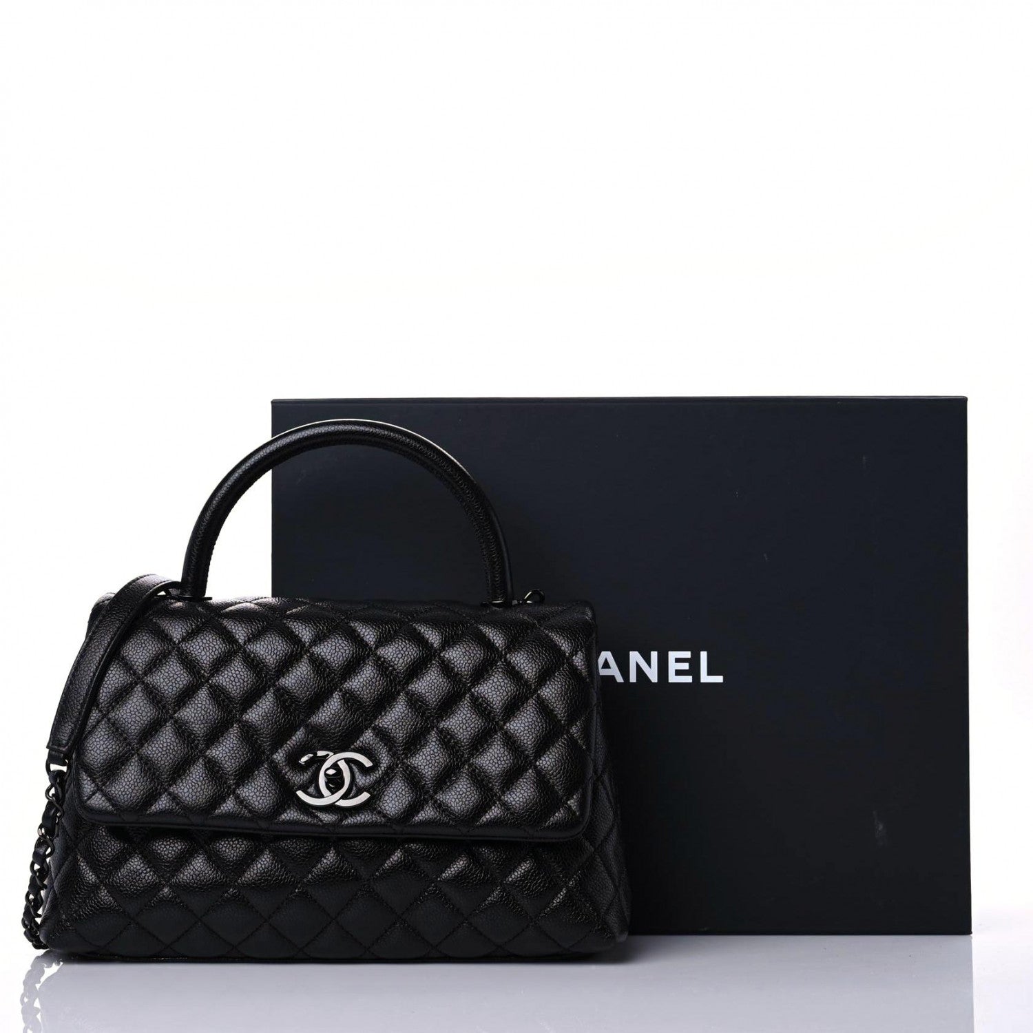Chanel Caviar Quilted Small Coco Handle Flap So Black 10 of 10