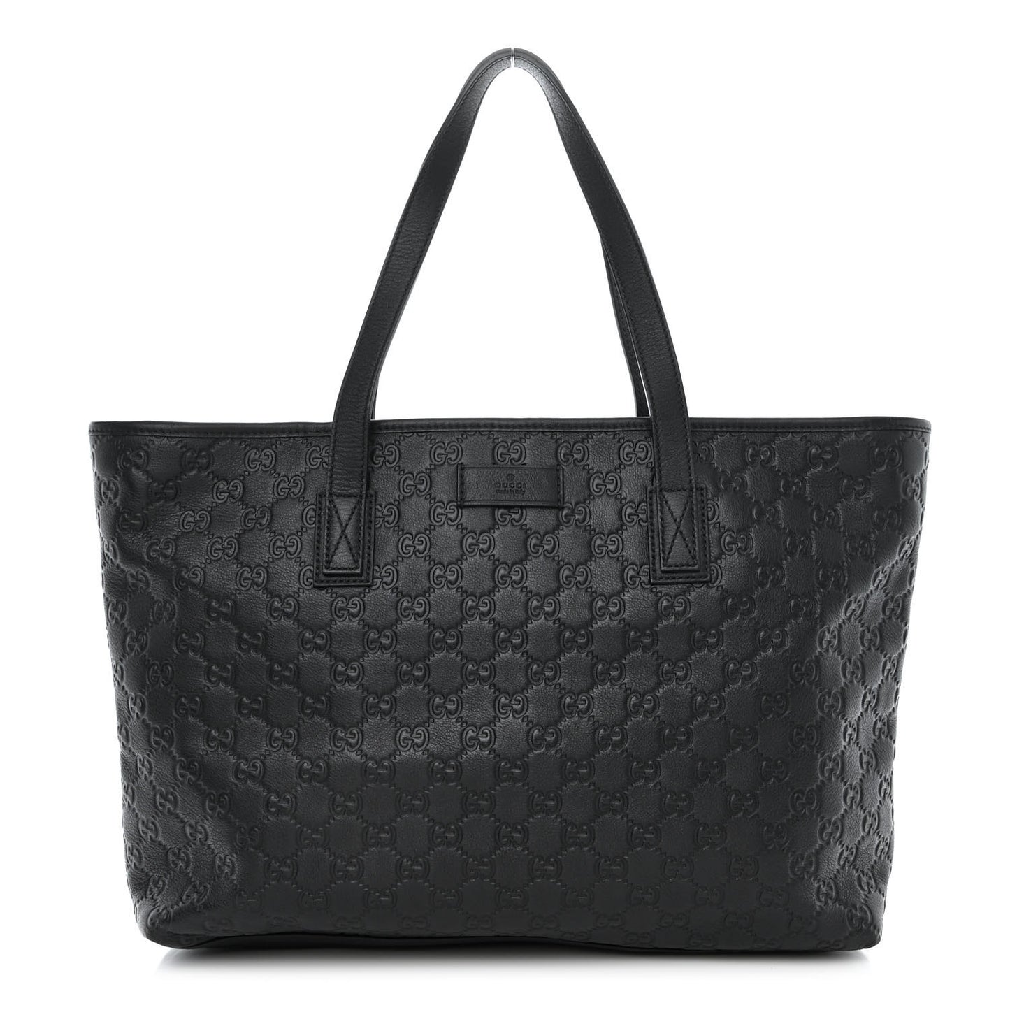 Guccissima Medium Zippered Shopping Tote Black