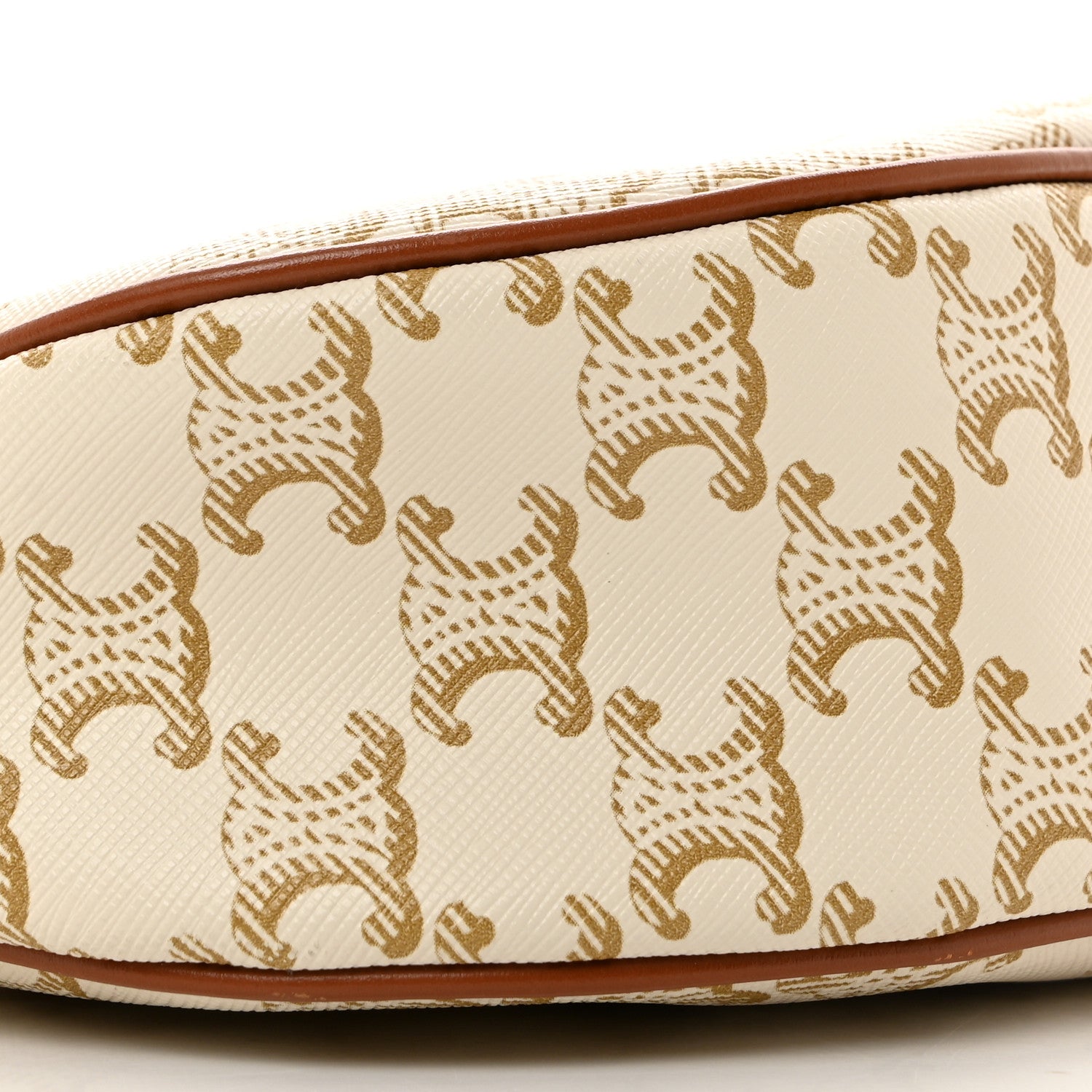 Celine Canvas Calfskin Ava Triomphe Shoulder Bag White 9 of 10