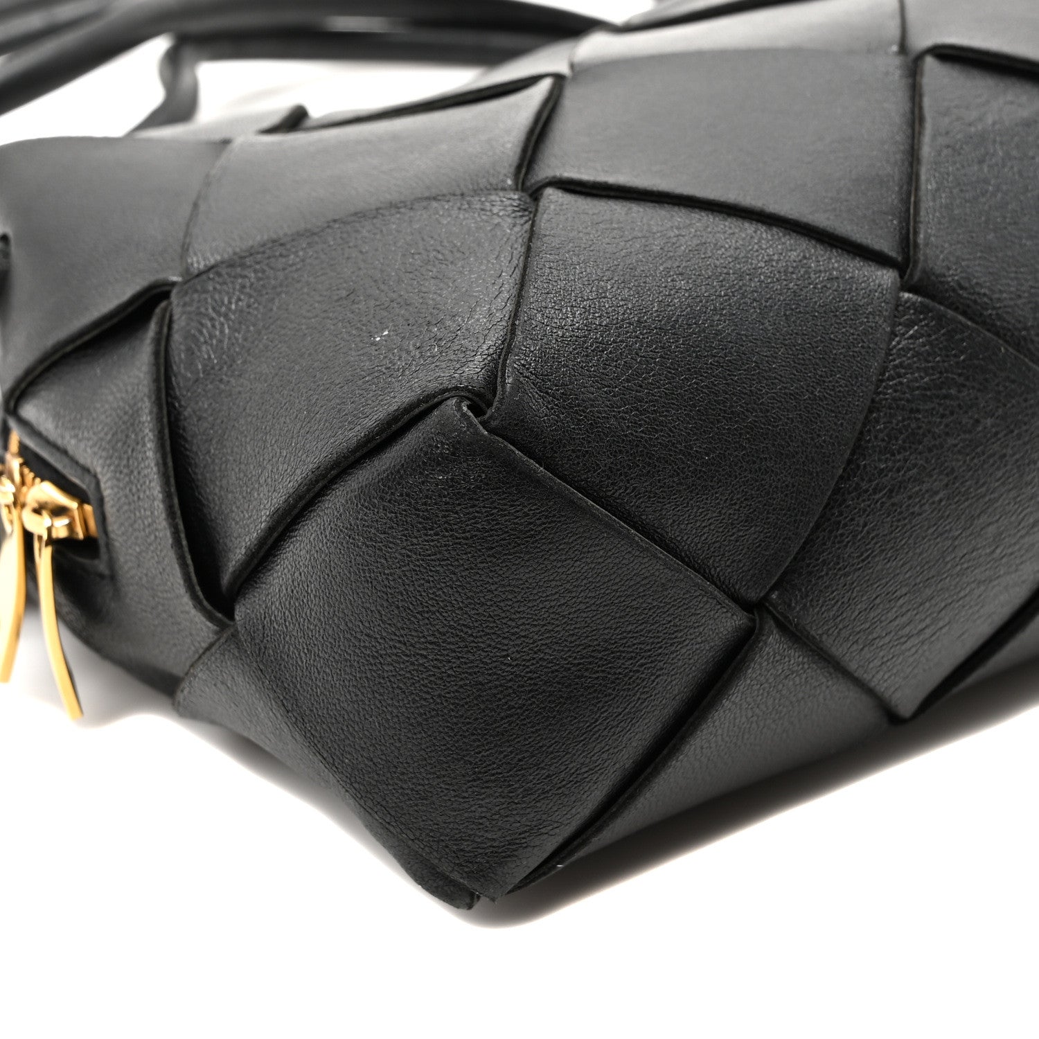 Bottega Veneta Lambskin Maxi Intrecciato Small Cassette Camera Bag Black 9 of 10