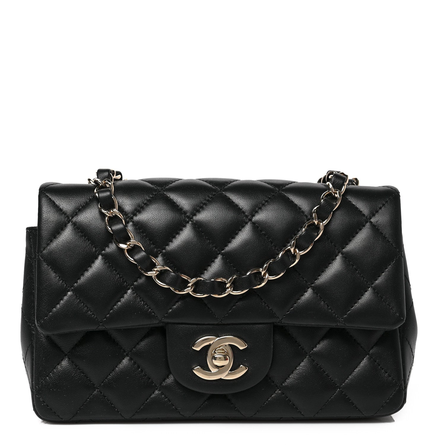 Chanel Lambskin Quilted Mini Rectangular Flap Black 1 of 9