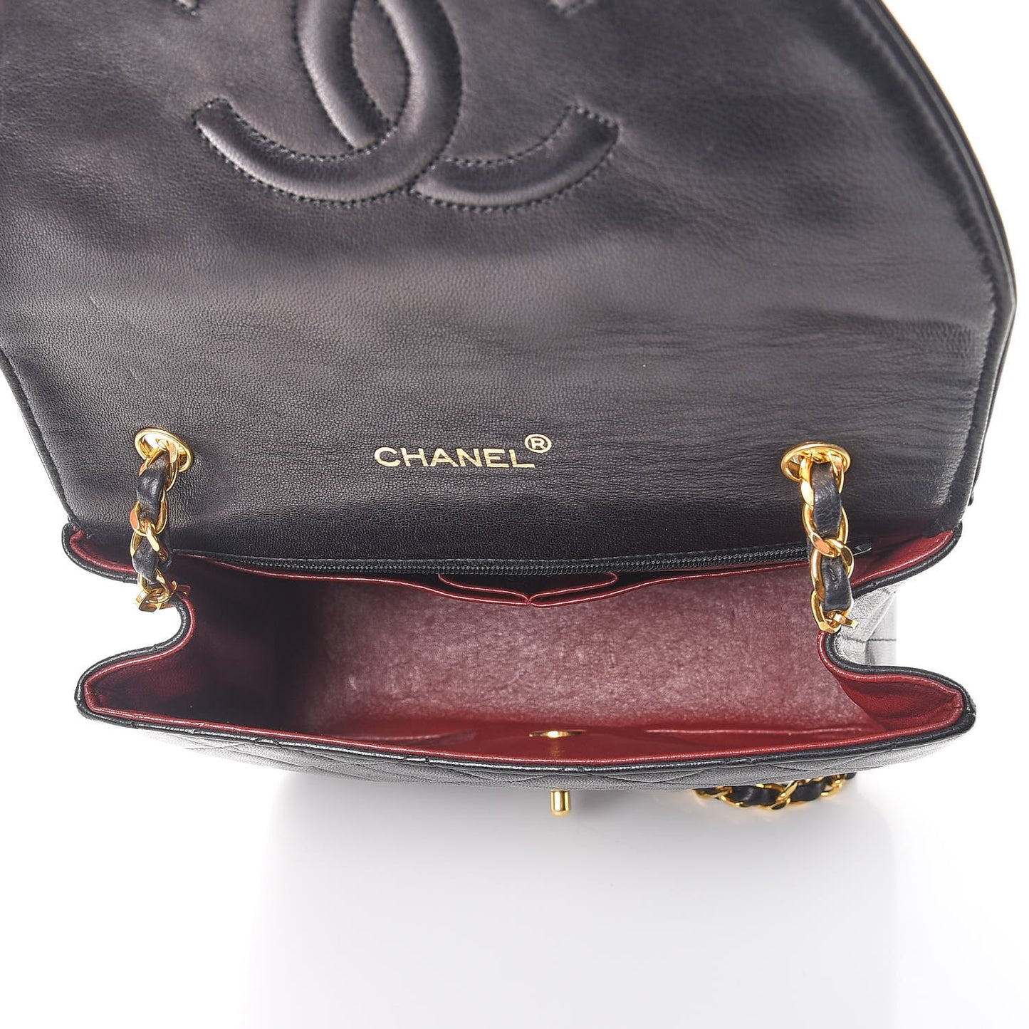 Lambskin Quilted Small Single Flap Black