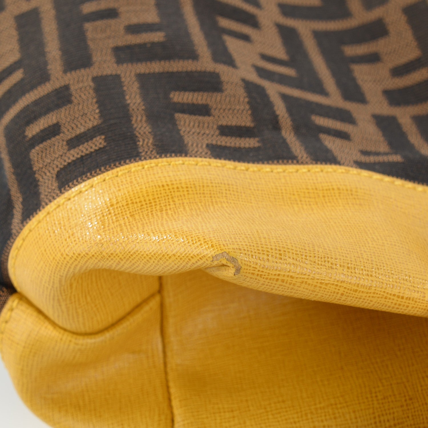 Fendi Zucca Vitello Elite Roll Tote Tobacco Yellow 4 of 13