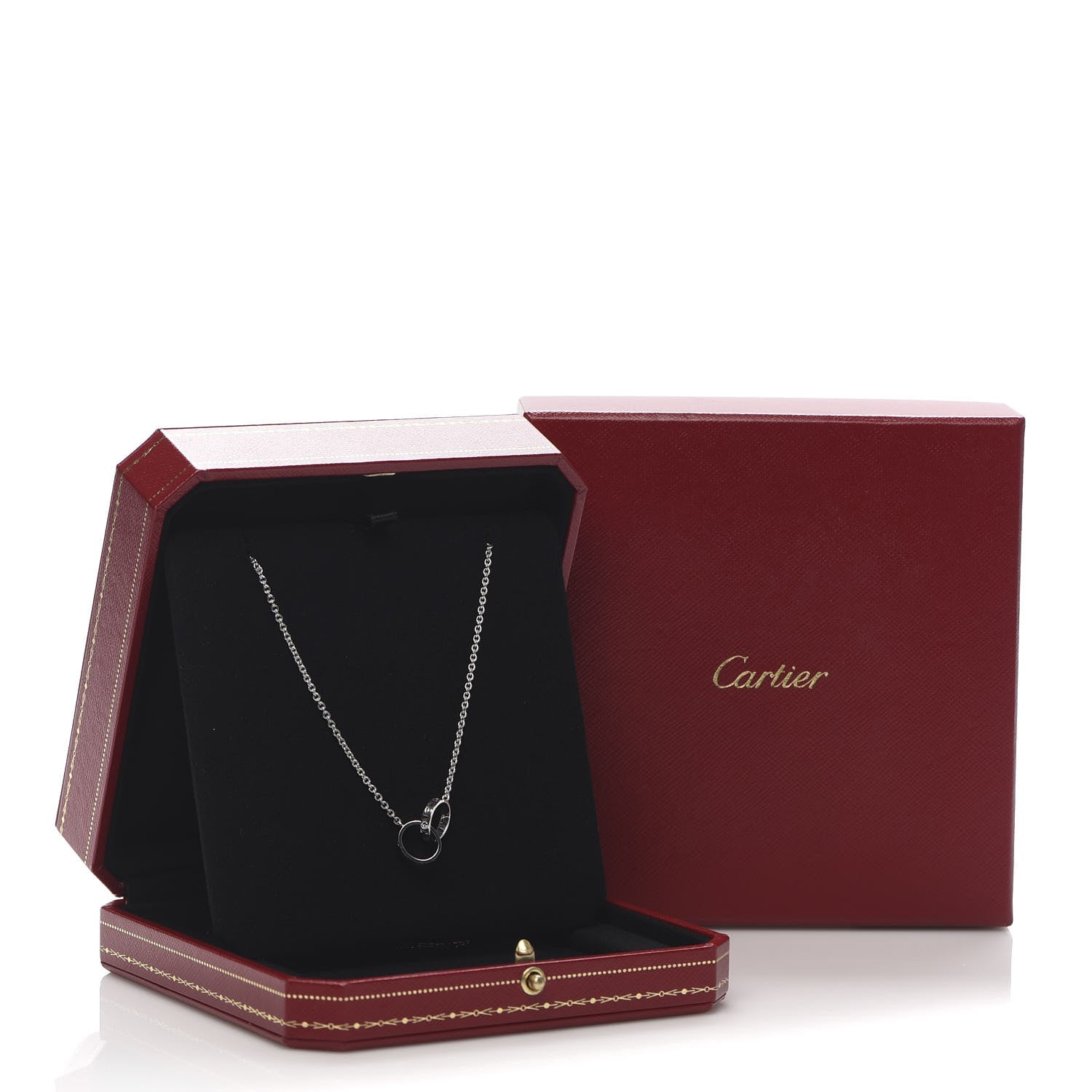 Cartier 18K White Gold Interlocking LOVE Necklace 8 of 8