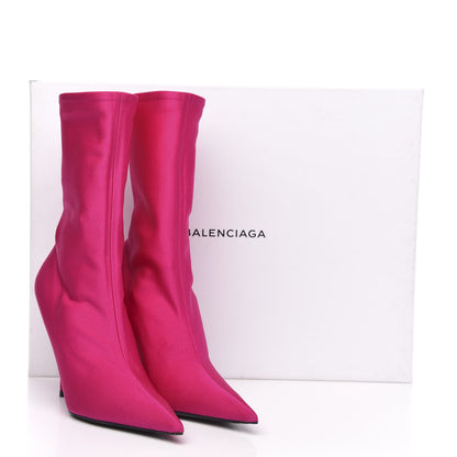 Balenciaga Jersey Crepe Extreme Pointed Toe Knife Booties 36 Dark Pink 7 of 7