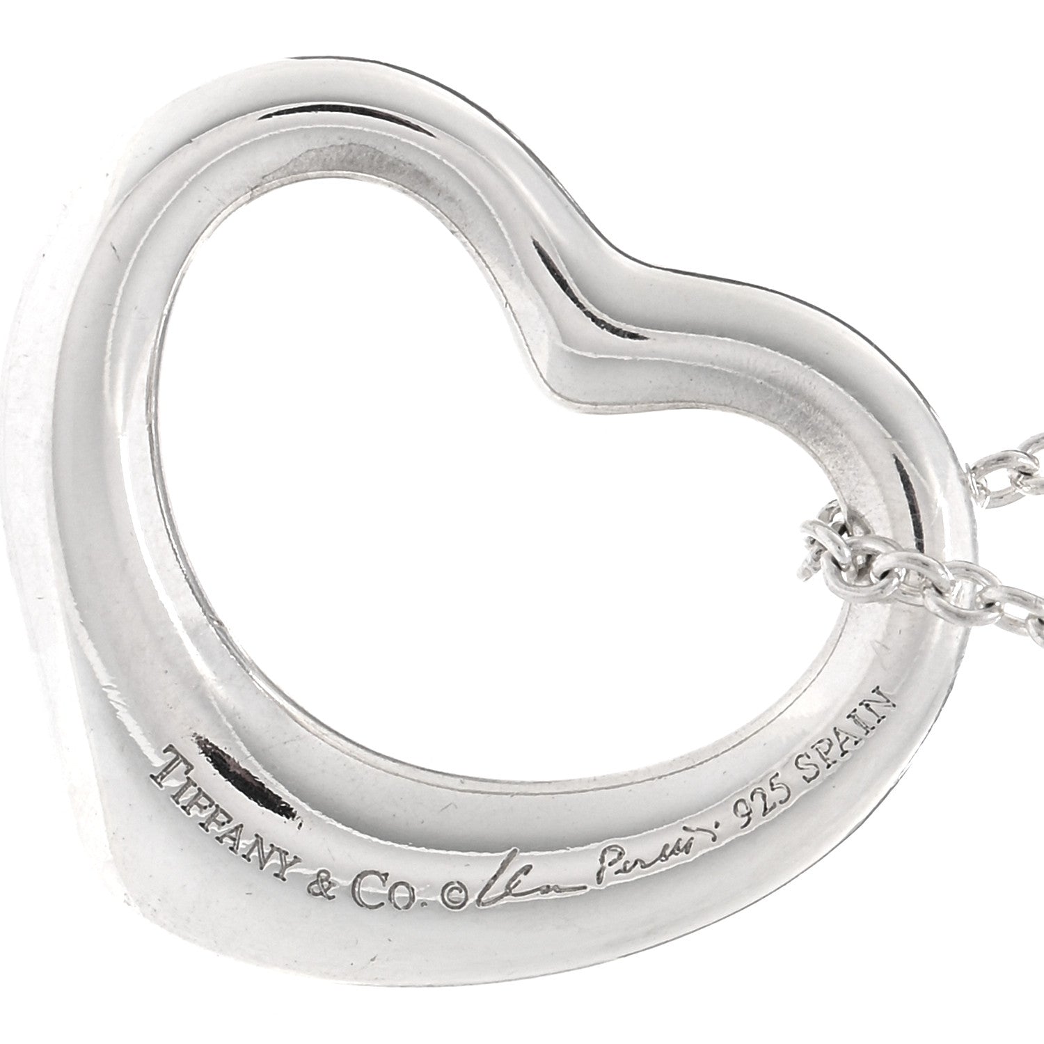 Tiffany Sterling Silver 22mm Elsa Peretti Open Heart Pendant Necklace 4 of 4