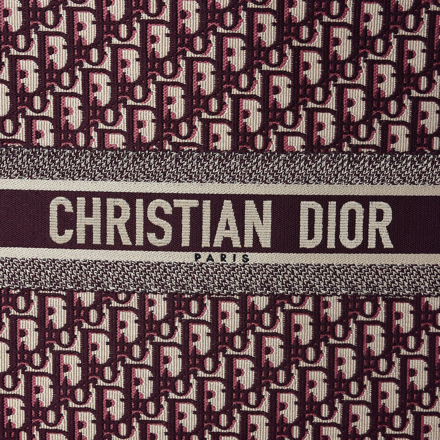 Oblique Large Book Tote Burgundy Multicolor