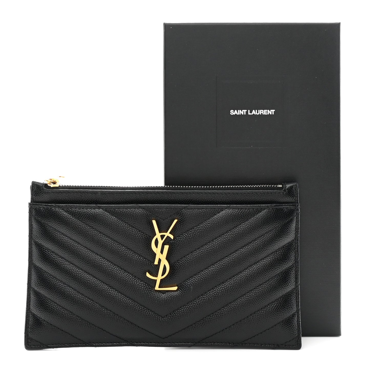 Grain De Poudre Chevron Monogram Bill Pouch Black