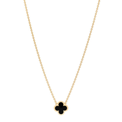 Van Cleef & Arpels 18K Yellow Gold Black Onyx Pure Alhambra Pendant Necklace 1 of 7