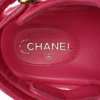 Chanel Knit Fabric Velcro Dad Sandals 36 Pink 6 of 9