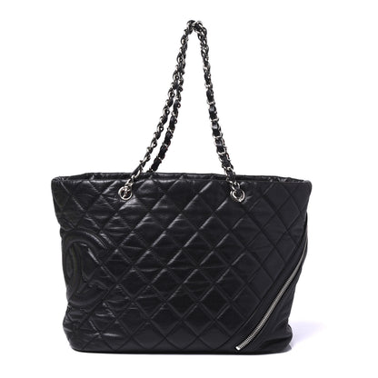 Chanel Aged Calfskin Quilted Large Cotton Club Tote Black 1 of 11