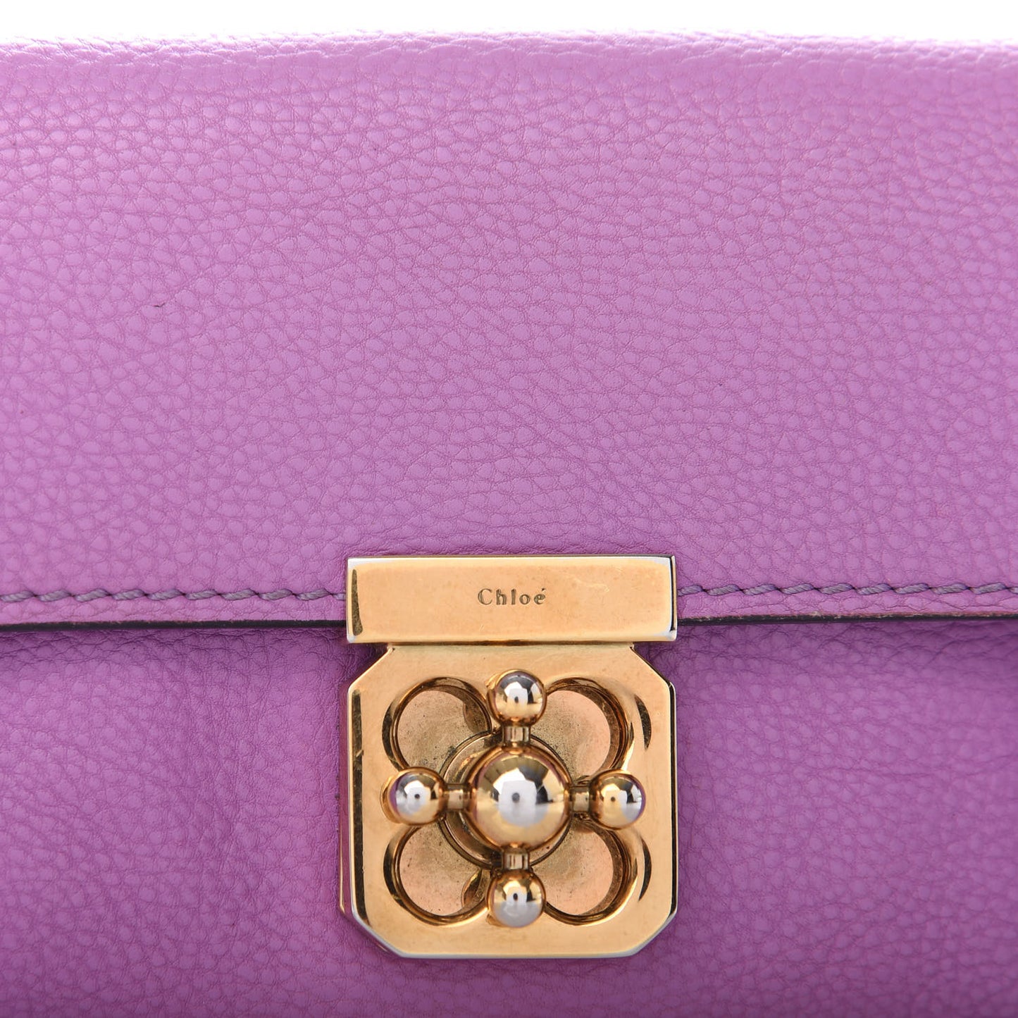 Calfskin Elsie Long Wallet Purple