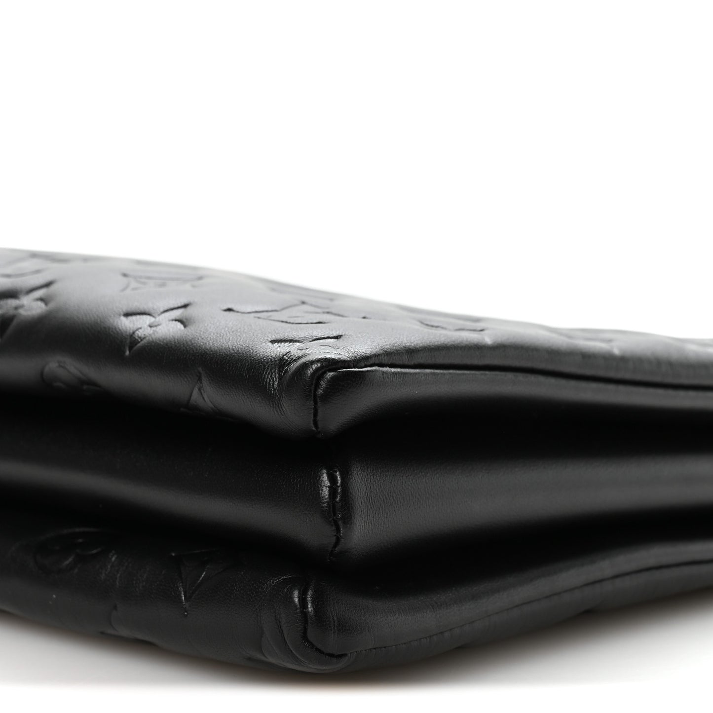 Lambskin Embossed Monogram Coussin MM Black