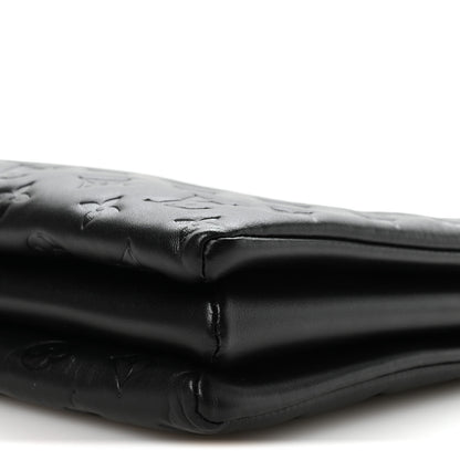 Louis Vuitton Lambskin Embossed Monogram Coussin MM Black 9 of 10