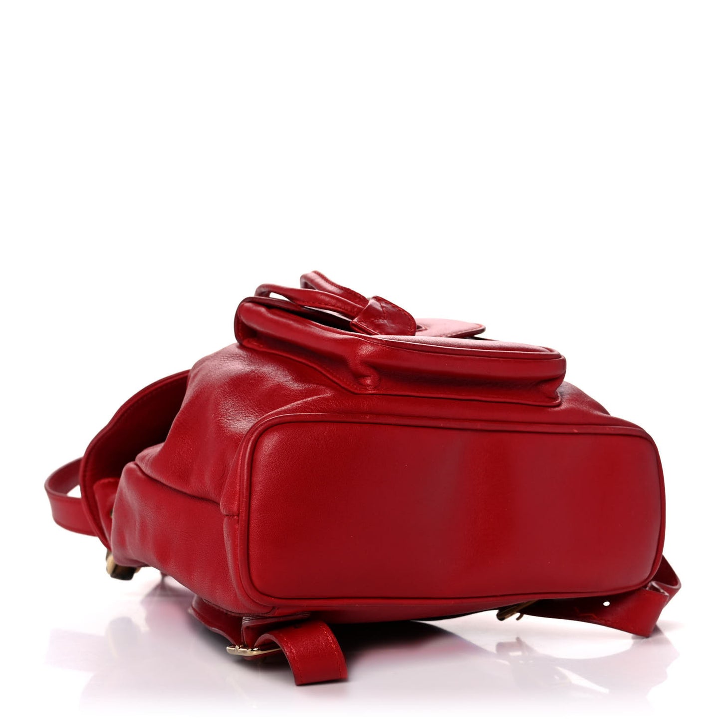 Calfskin Bamboo Mini Backpack Red