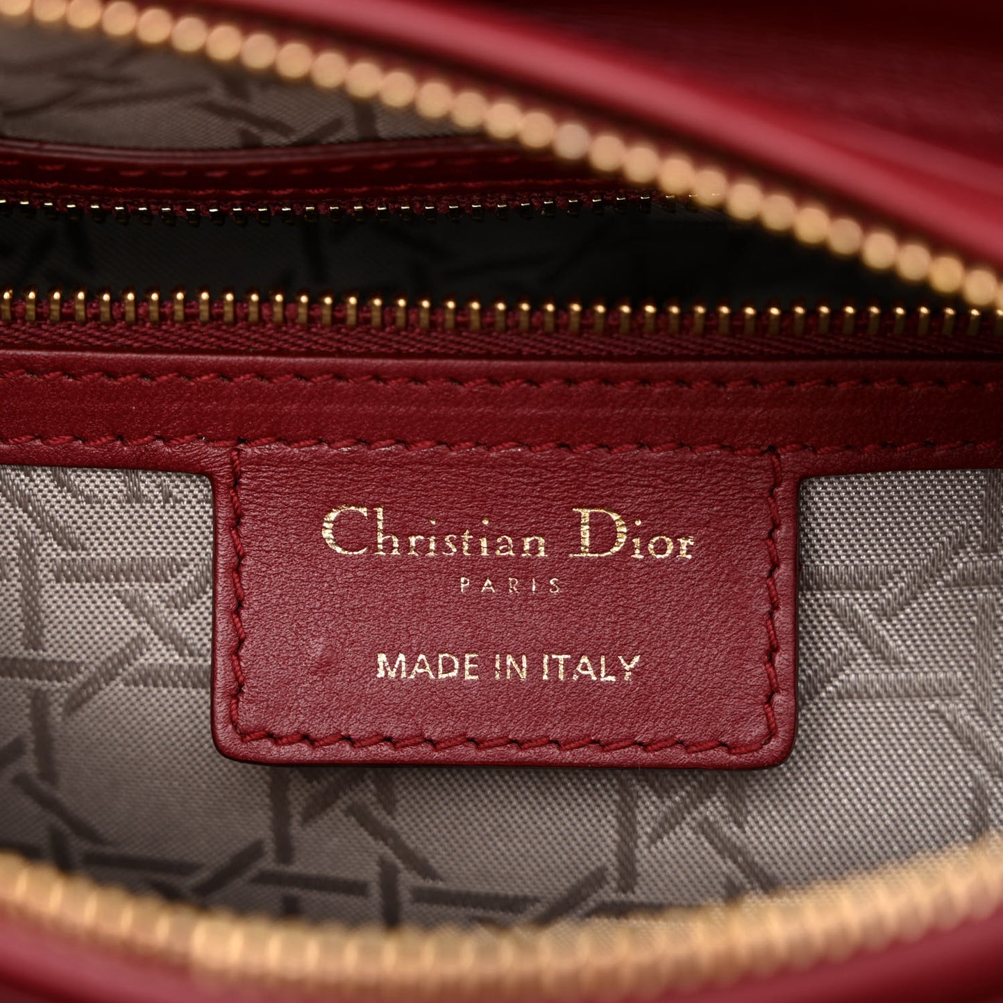 Lambskin Cannage Medium Lady Dior Red