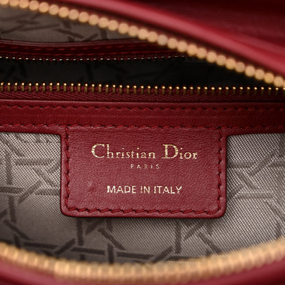 Christian Dior Lambskin Cannage Medium Lady Dior Red 6 of 12