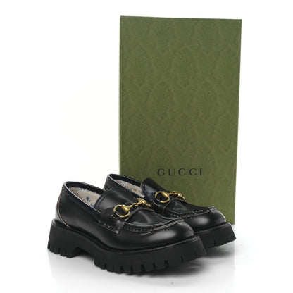 Gucci Cordovan Lux Womens Harald Horsebit 25mm Platform Loafers 36 Black 10 of 10