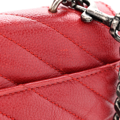 Saint Laurent SAINT LAURENT Sheepskin Matelasse Chevron Monogram College Chain Wallet New Red 13 of 18