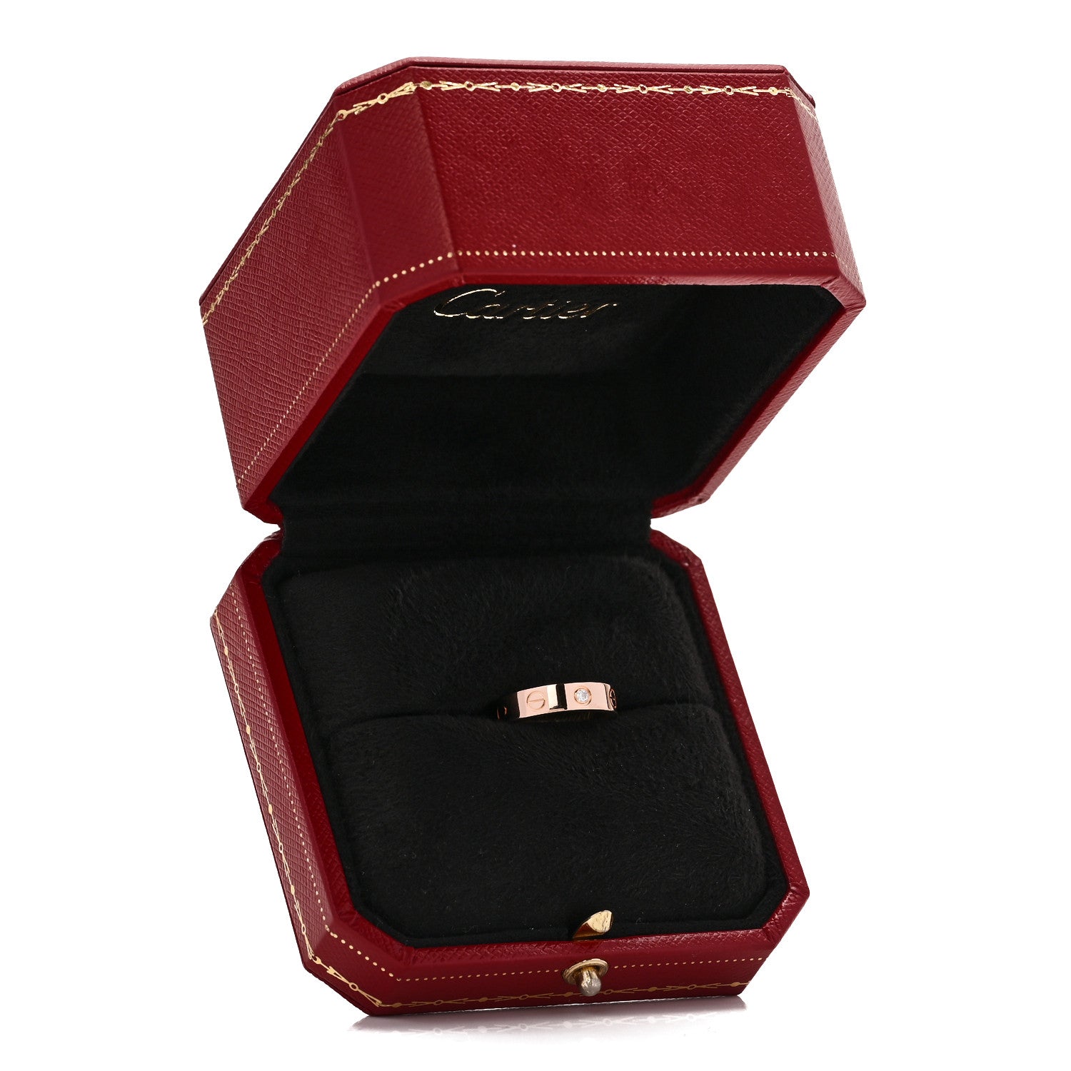 Cartier 18K Pink Gold Diamond 4mm LOVE Wedding Band Ring 46 3.75 6 of 6