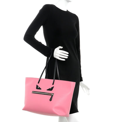 Fendi Vitello Elite Cuoio Monster Buggies Medium Roll Tote Lollypop Black 2 of 11